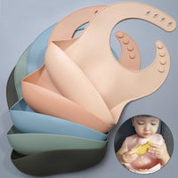 Soft Waterproof Silicone Baby Bib with Food Catcher