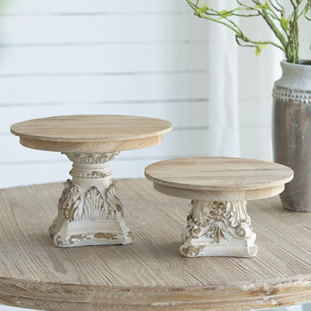 Old Column Carved Cake Stand