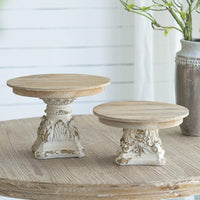 Old Column Carved Cake Stand