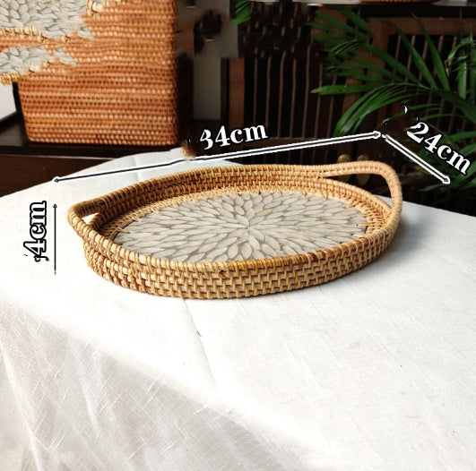 Rattan Shell Tray