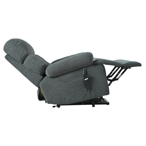 Oversized Power Lift Recliner Chair For Elderly, Electric Fabric Recliner Chair For Seniors, Home Theater Seating,Reclining Sofa Chair With Remote Control,Side Pocket ,Spacious SeatDark Gray