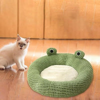 Cartoon Frog Shape Cat Bed House Cat Bed Comfortable Indoor For Cats Or Small Dogs Kennel Cute Pet Cat Nest Cat Nest For Puppy Kitten Rabbit