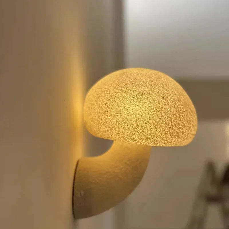 Cream Mushroom Wall Lamp Outdoor/Indoor