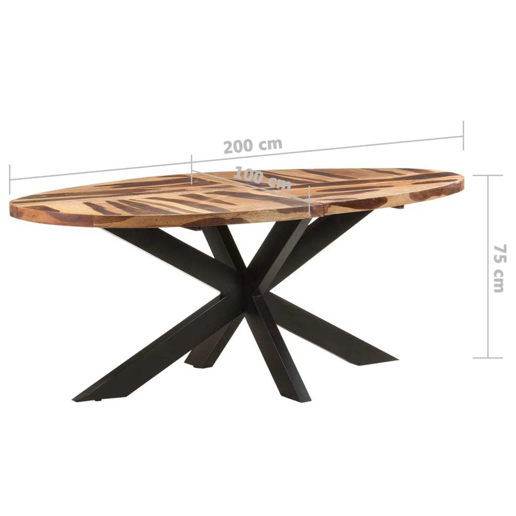 vidaXL Dining Table Oval 78.7"x39.4"x29.5" Acacia Wood