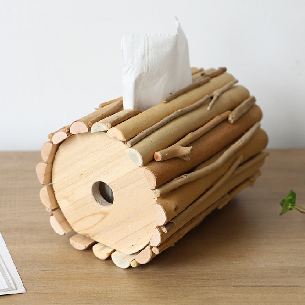 Home Tabletop Wooden Roll Paper Holder