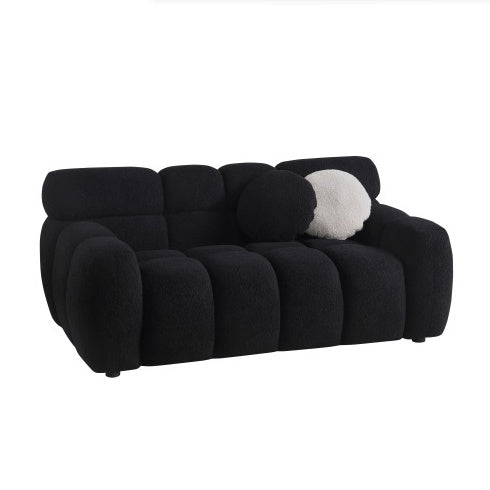 64.98 Length ,35.83 Deepth ,human Body Structure For USA People, Marshmallow Sofa,boucle Sofa ,2 Seater, LIGHT BROWN BOUCLE