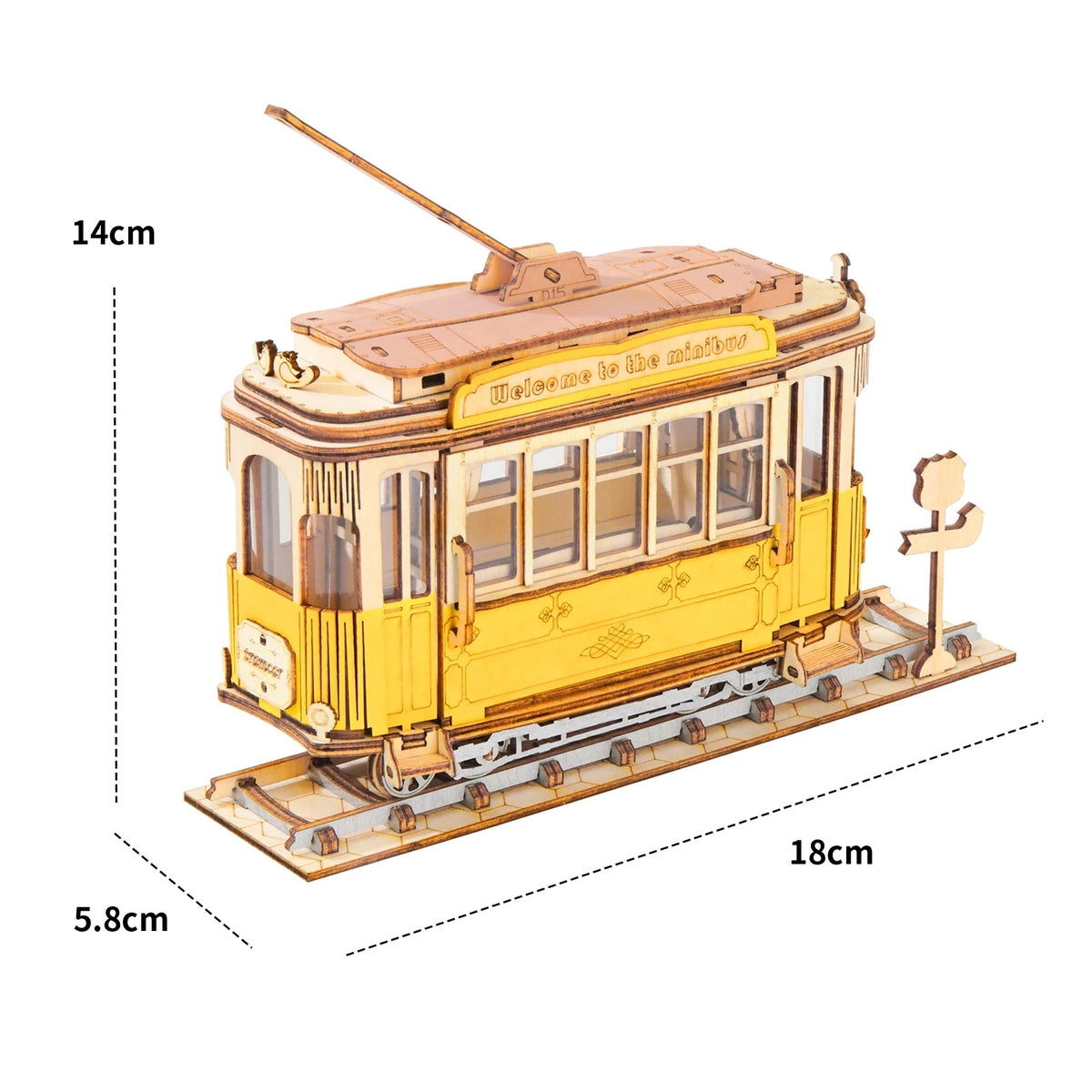 Robotime Rolife Vintage Tramcar Model 3D Wooden Puzzle Toys For Chilidren Kids Christmas Birthday GiftsTG505 Dropshipping