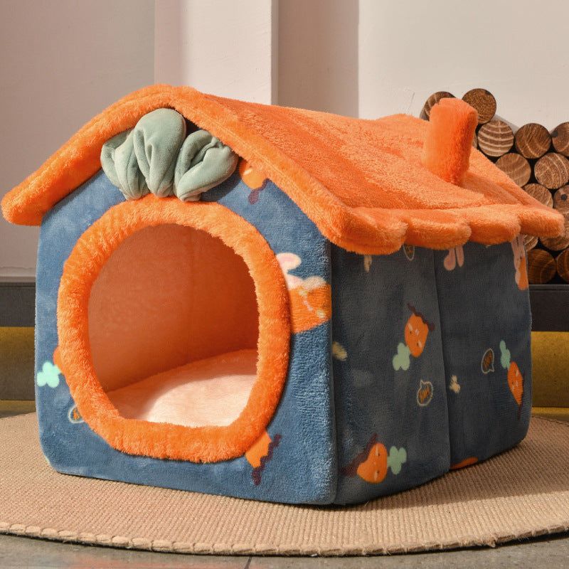 Removable And Washable Small Dog Cat Closed Dog House