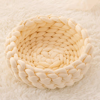 Cat Sleeping Basket Bed Round Fluffy Comfortable Touch Pet Products