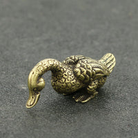 Antique Pure Copper Brass Duck Small Tea Ornaments