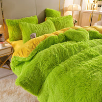 Plush Thickened Warm Mink Fur Four-piece Set