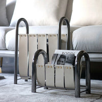 Metal Leather Magazine Rack