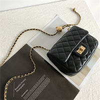 Golden Ball Small Square Bag New Leather Sheepskin Handbag