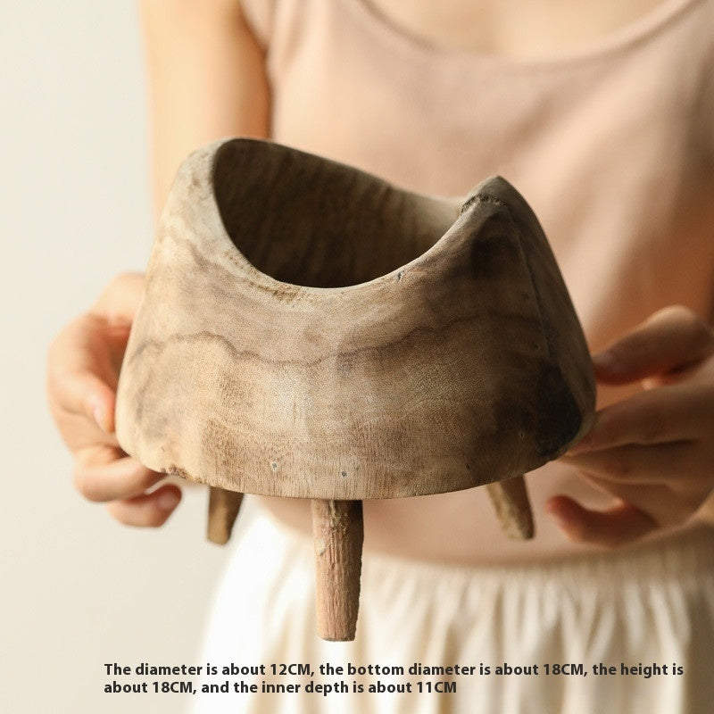 Wooden Round Goblet Snack Tray Crafts