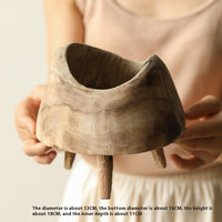Wooden Round Goblet Snack Tray Crafts