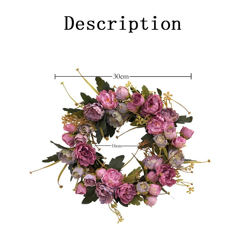 Retro Peony Small Wreath