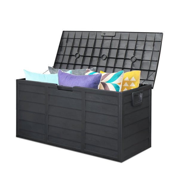 Pure Black Courtyard Storage Box With Two Wheels