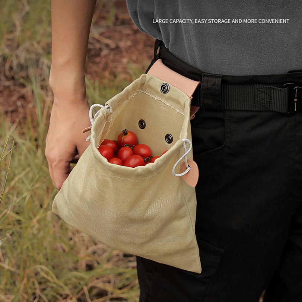 Outdoor Picking Multifunctional Bag Folding Canvas Kit Harvest Pouch For Forest Camping Hiking Hunting