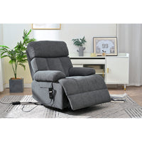 Oversized Power Lift Recliner Chair For Elderly, Electric Fabric Recliner Chair For Seniors, Home Theater Seating,Reclining Sofa Chair With Remote Control,Side Pocket ,Spacious SeatDark Gray