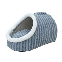 Thickened 3D Dog Cat Bed For Autumn Winter Warm Hole Drilling Dog Bed With Removable Sponge Striped Pet Bed Puppy Nest Sofa