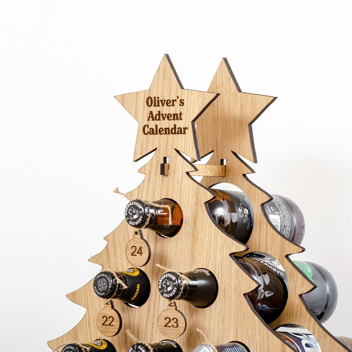 Popular Christmas Countdown Wine Rack Wooden Decorations