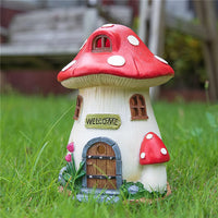 Mushroom House Solar Lamp Resin Handicraft Garden