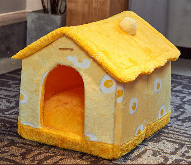 Removable And Washable Small Dog Cat Closed Dog House