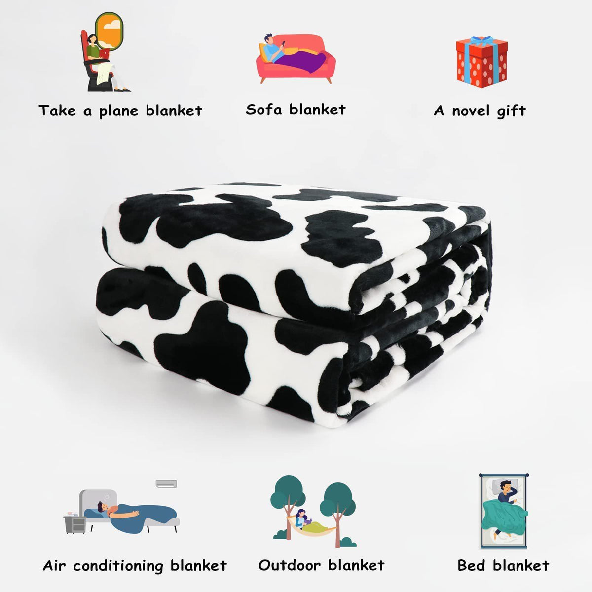 Cow Print Blanket Flannel Blanket