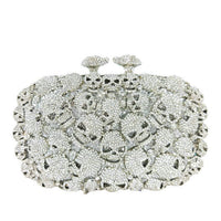 Diamond-encrusted Evening Bag With Skull Rhinestones