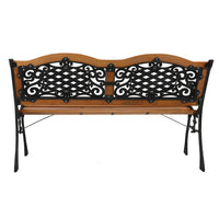 Double Arched Back Iron Wood Bench