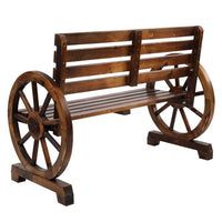 Carbonized Wooden Wheel Bench