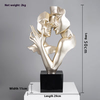 Heart-to-heart Statue Abstract Sculpture Big Decorations Simple