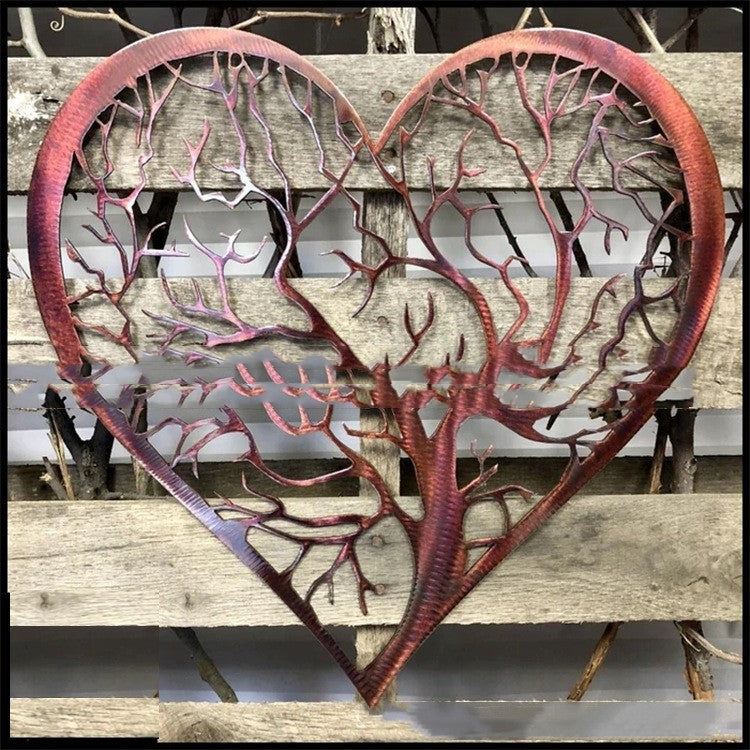 Heart Tree Wrought Iron Wall Hanging