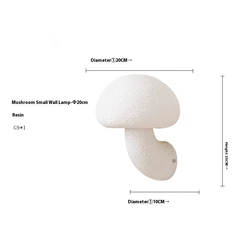 Cream Mushroom Wall Lamp Outdoor/Indoor