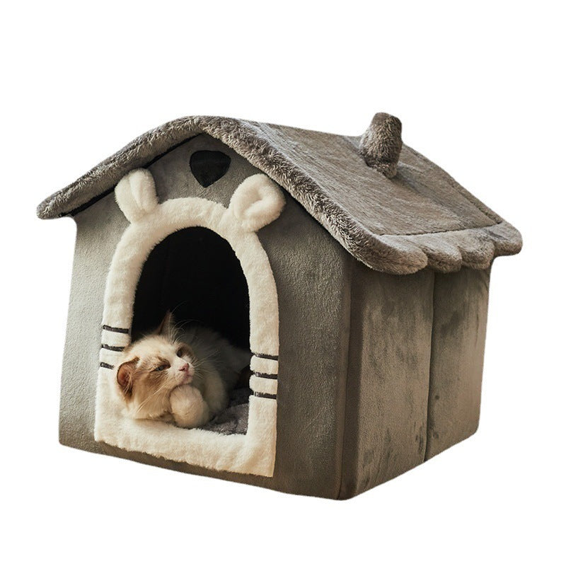 Removable And Washable Small Dog Cat Closed Dog House