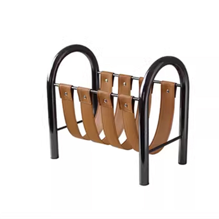 Metal Leather Magazine Rack