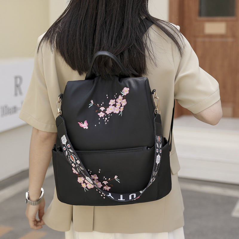 Women's Fashion Simple Style Embroidery Casual Backpack