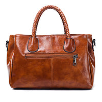 Oil wax leather women bag