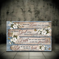 1 Piece Wood Frame Canvas Painting, Christian Bible Verses Country Inspirational Bible Verses Flower Picture Wall Art Print For Home Decor, Living Room And Bedroom--Selling On Temu Is Prohibited