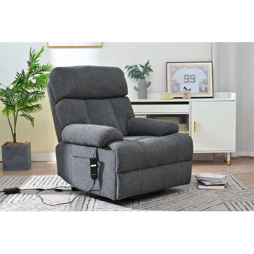 Oversized Power Lift Recliner Chair For Elderly, Electric Fabric Recliner Chair For Seniors, Home Theater Seating,Reclining Sofa Chair With Remote Control,Side Pocket ,Spacious SeatDark Gray