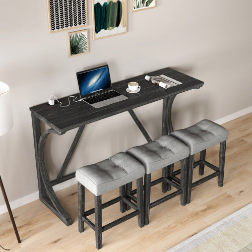 Bar Table Set With Power Socket