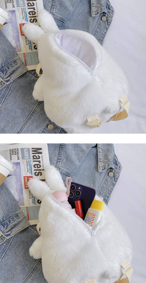 Plush Little Duck Rabbit Women's Cute Small Backpack