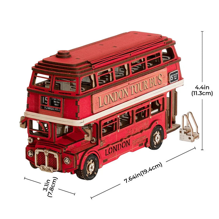 Rolife London Tour Bus Car 3D Wooden Puzzle Model Toy Teens Birthday Gift