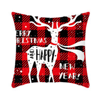 Merry Christmas Cushion Cover 45cm Elk Santa Claus Short Plush Sofa Pillow Cover Home Decor Pillowcase Christmas Decoration