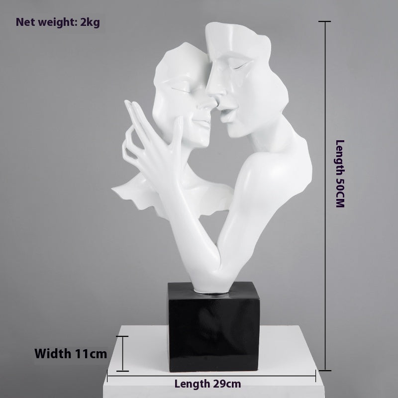 Heart-to-heart Statue Abstract Sculpture Big Decorations Simple