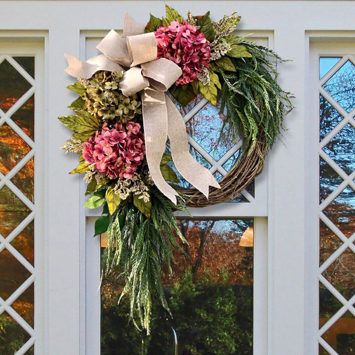 Decorative Wreath With Hydrangea