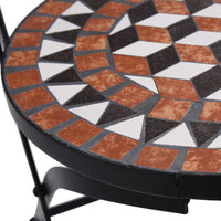 vidaXL 3 Piece Mosaic Bistro Set Ceramic Tile Terracotta