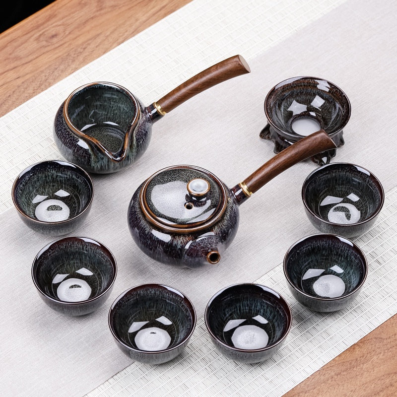 Minimalist Household Kiln Transformation Wooden Handle Tea Pot Set