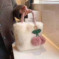 Plush Hand-carrying Bag Large Capacity Furry Shoulder Messenger Bag