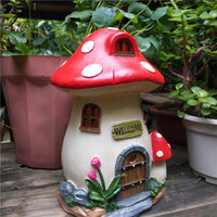 Mushroom House Solar Lamp Resin Handicraft Garden